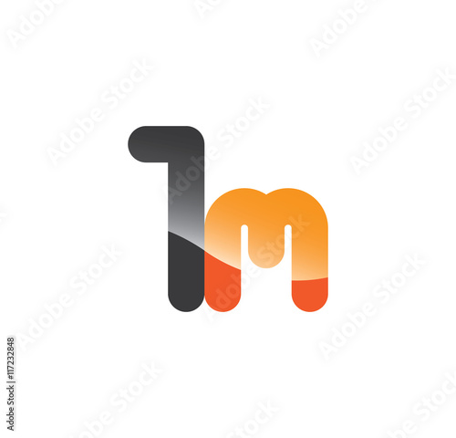 1m initial grey and orange with shine