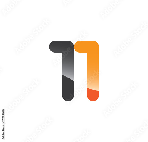 11 initial grey and orange with shine