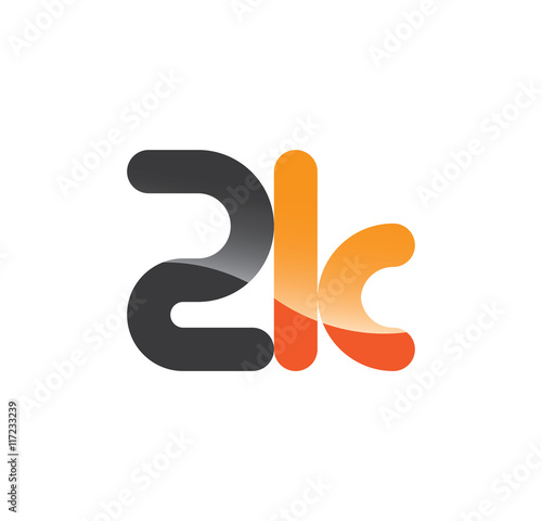 2k initial grey and orange with shine