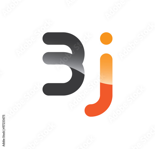 3j initial grey and orange with shine
