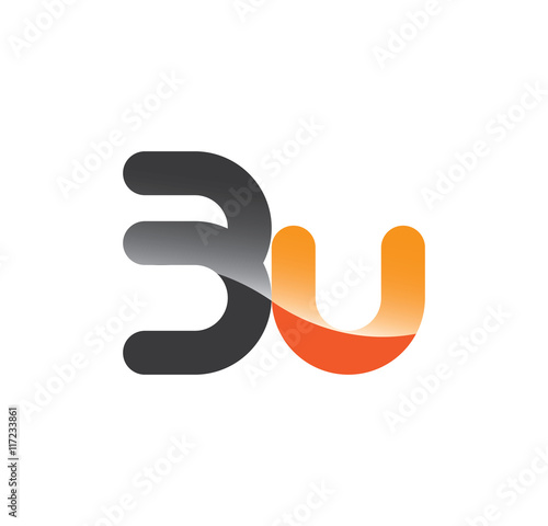 3u initial grey and orange with shine