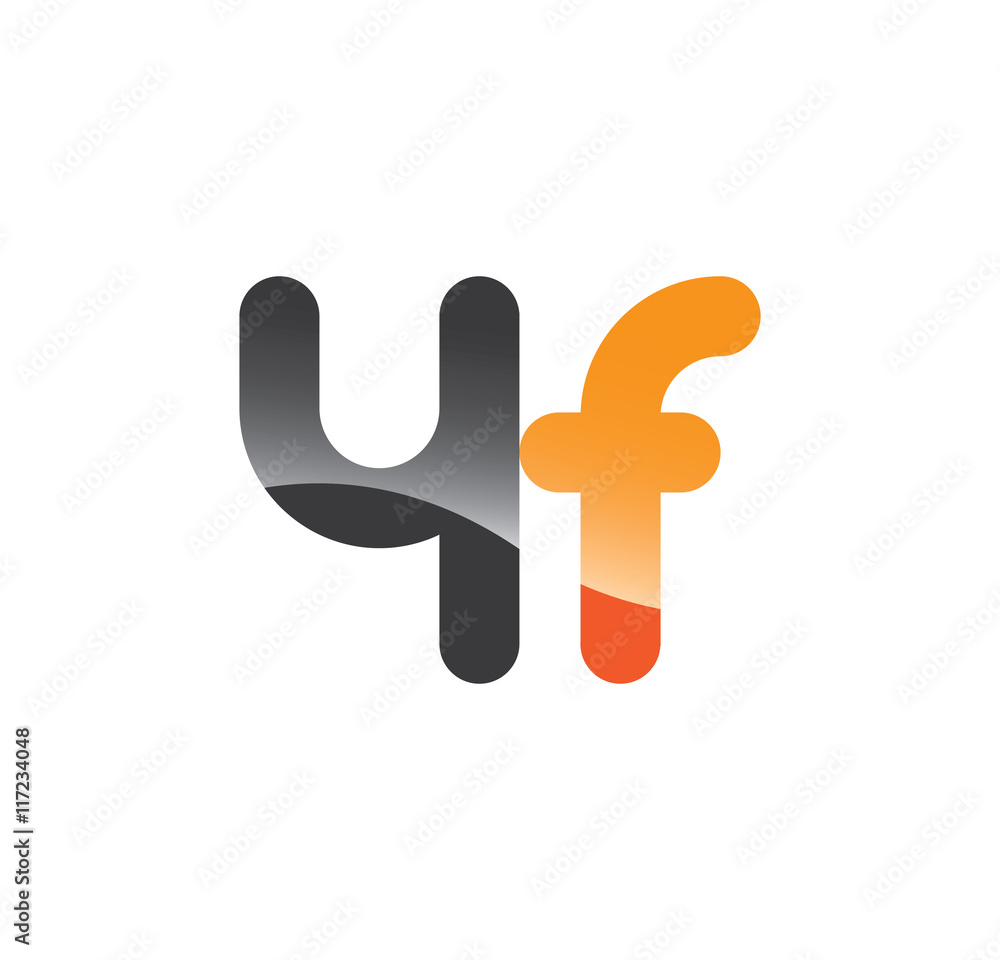 4f initial grey and orange with shine