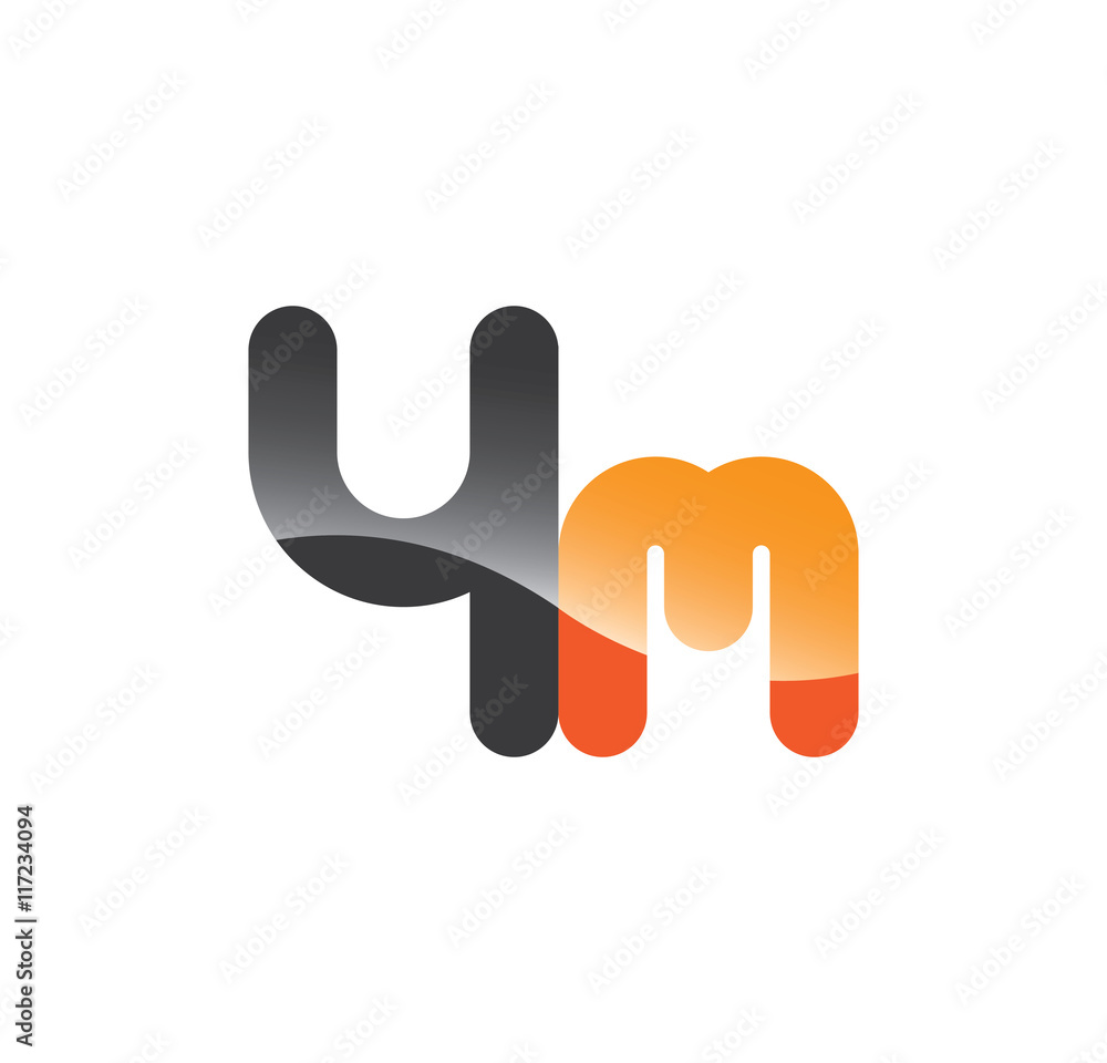 4m initial grey and orange with shine 4m initial grey and orange with shine