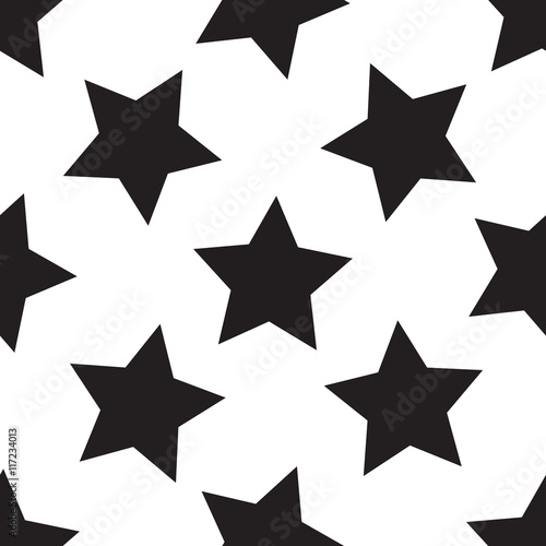 Black stars. Seamless pattern