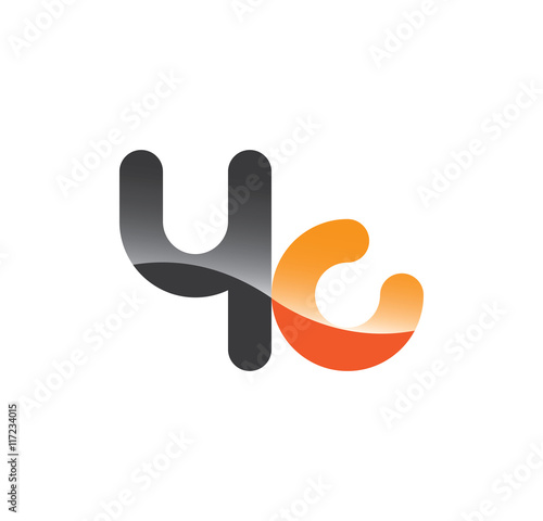 4c initial grey and orange with shine