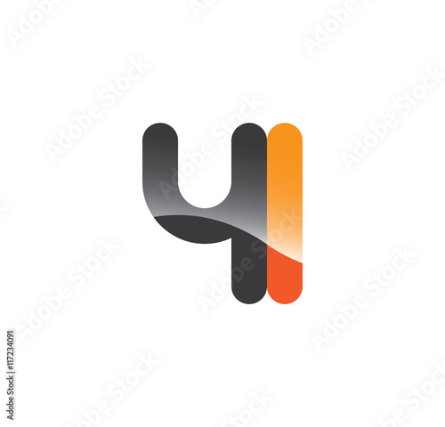 4l initial grey and orange with shine photo