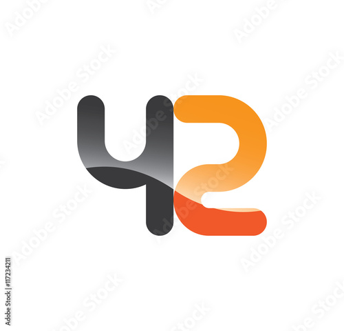 42 initial grey and orange with shine