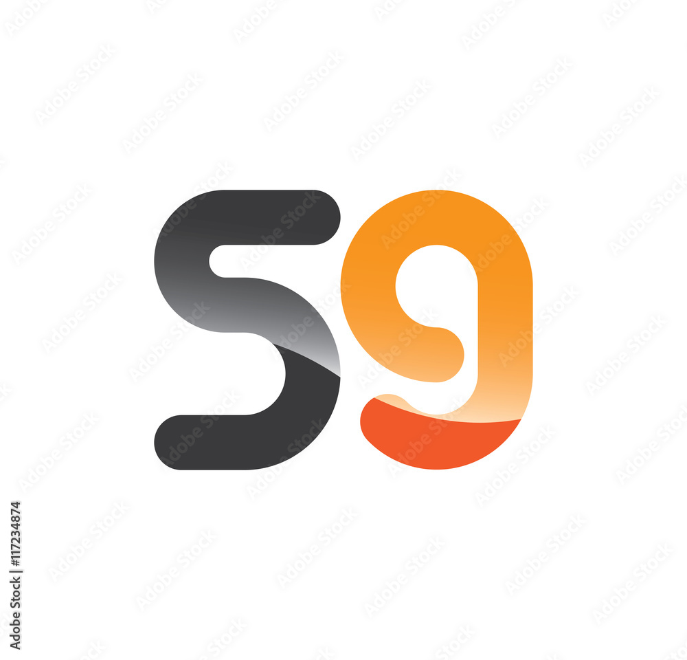 59 initial grey and orange with shine 59 initial grey and orange with shine