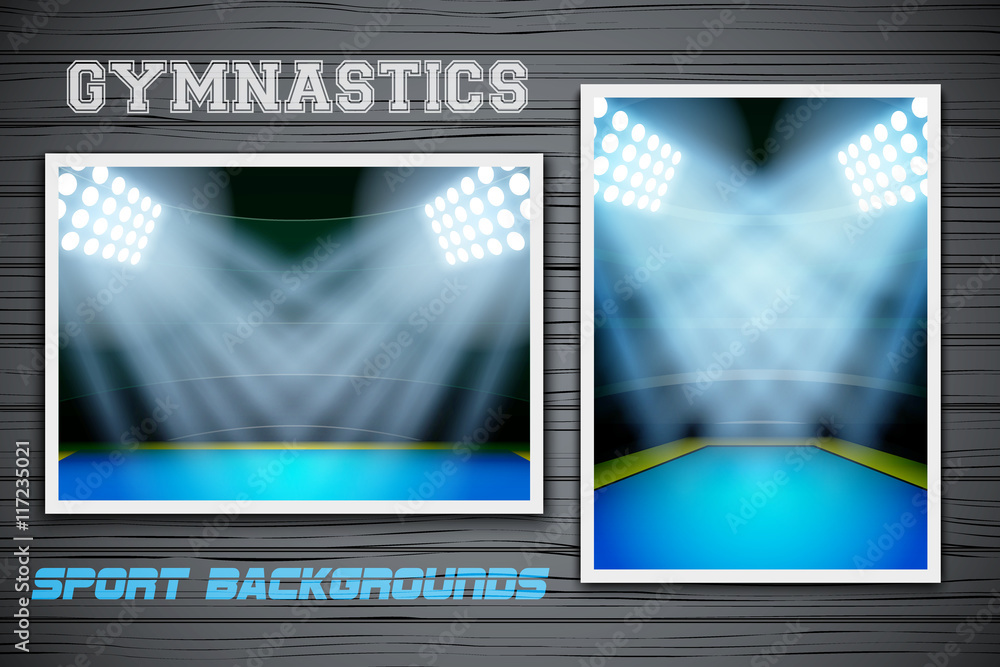 Set Backgrounds of gymnastics arena and stadium
