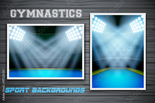 Set Backgrounds of gymnastics arena and stadium