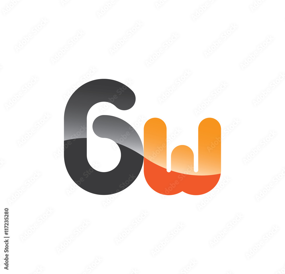 6w initial grey and orange with shine 6w initial grey and orange with shine