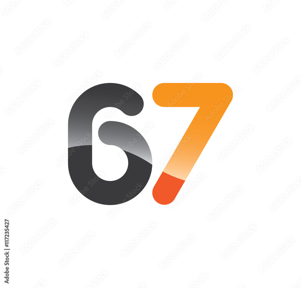67 initial grey and orange with shine 67 initial grey and orange with shine