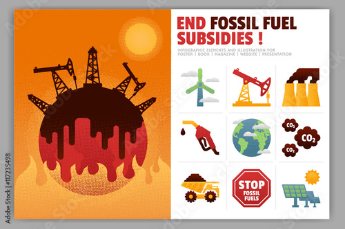 End Fossil Fuel Subsidies Illustration and Infographic Element