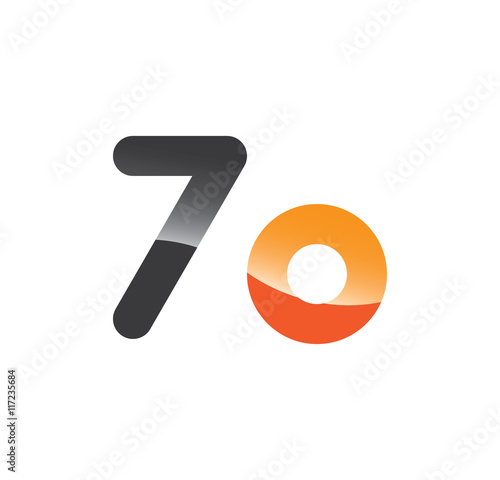 7o initial grey and orange with shine