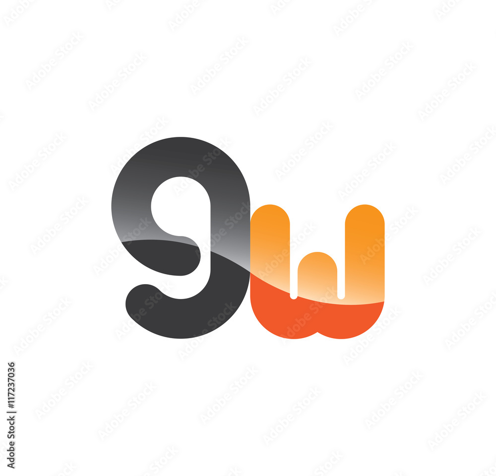 9w initial grey and orange with shine 9w initial grey and orange with shine