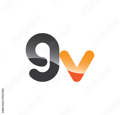 9v initial grey and orange with shine