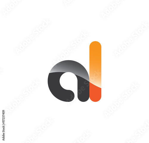 al initial grey and orange with shine