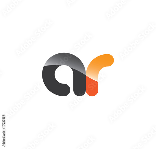 ar initial grey and orange with shine