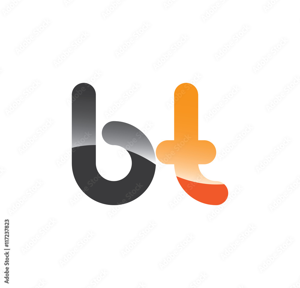 bt initial grey and orange with shine bt initial grey and orange with shine