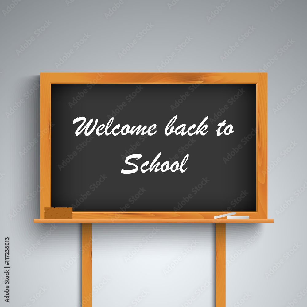 Back to school on black board template