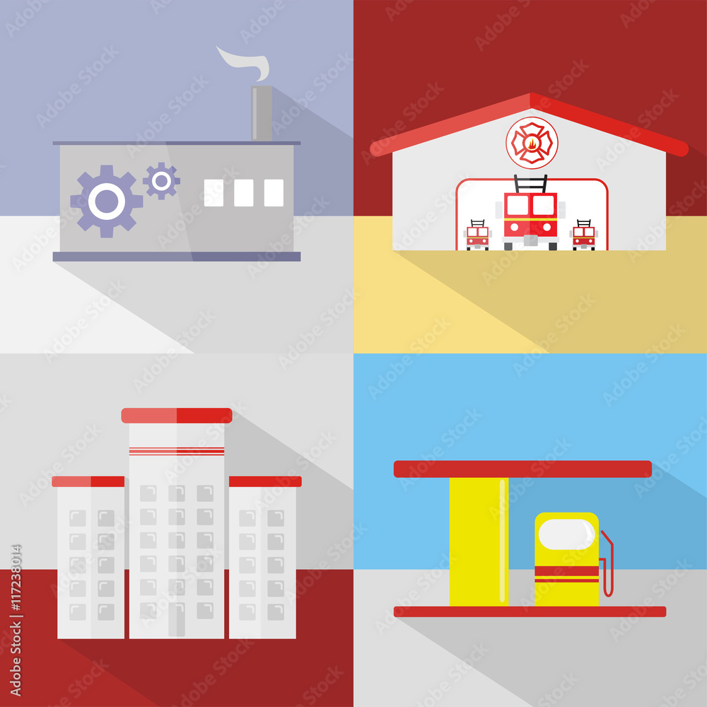 Building Icons Set Building Icons Set