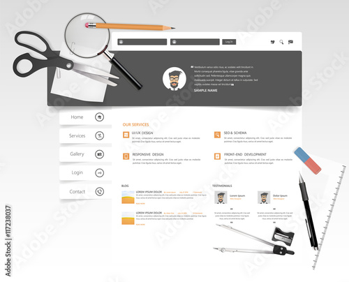 Creative Education Theme Website Template. Vector Website Design.

