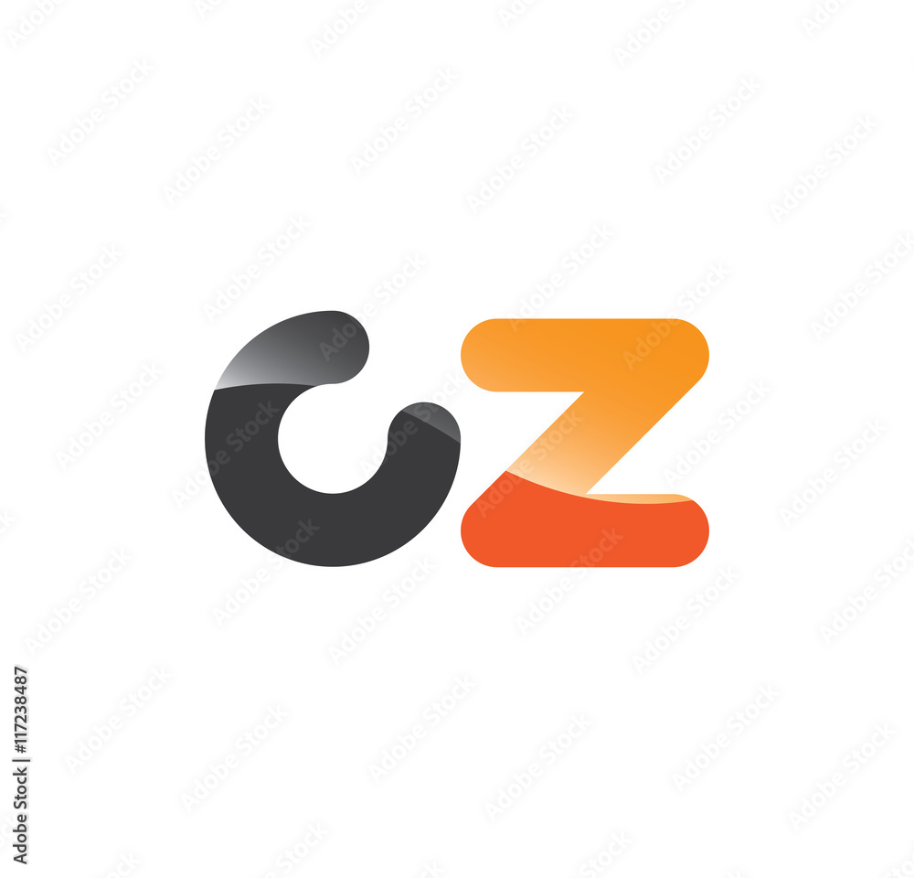 cz initial grey and orange with shine cz initial grey and orange with shine