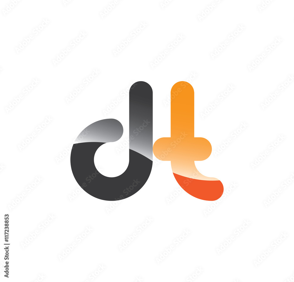 dt initial grey and orange with shine dt initial grey and orange with shine