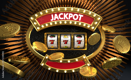 Quadro em tela JACKPOT - Slot machine - Machine à sou