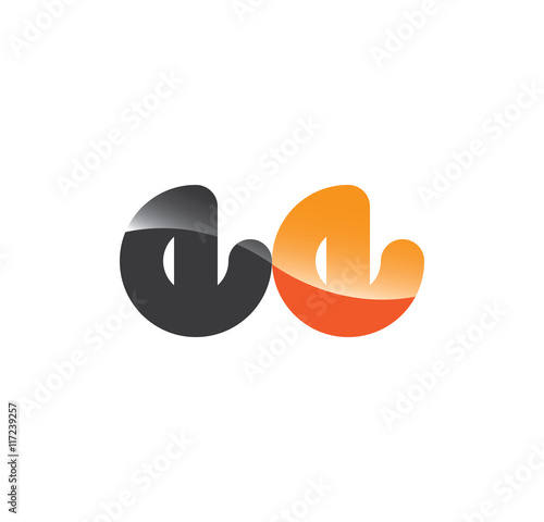 ee initial grey and orange with shine