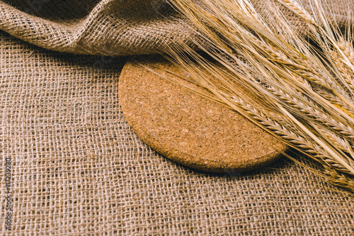 Wheat on sackcloth