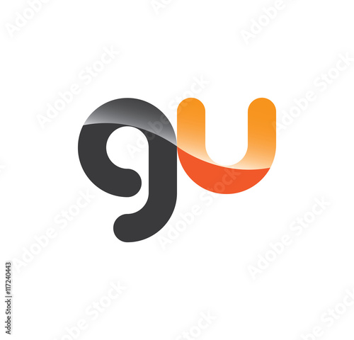 gu initial grey and orange with shine