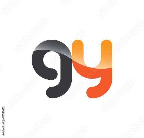 gy initial grey and orange with shine