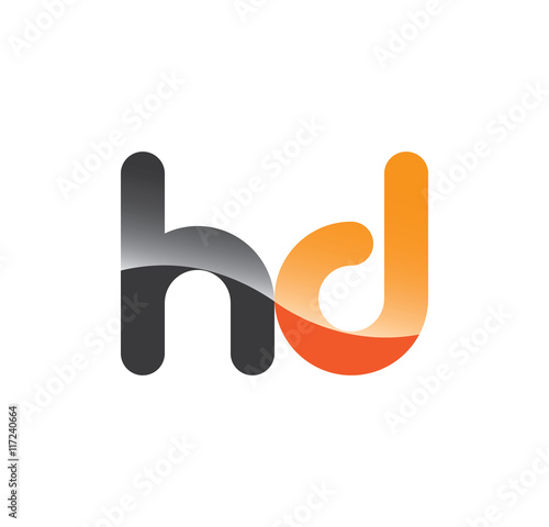 hd initial grey and orange with shine