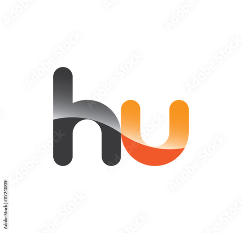 hu initial grey and orange with shine