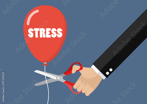 Big hand cutting stress balloon string with scissors