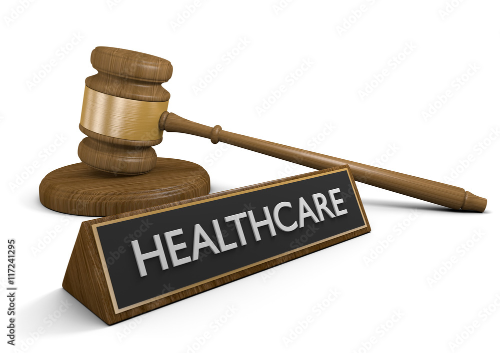 Laws and proposals supporting national and single payer health care systems, 3D rendering