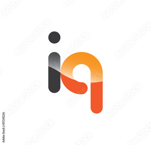 iq initial grey and orange with shine