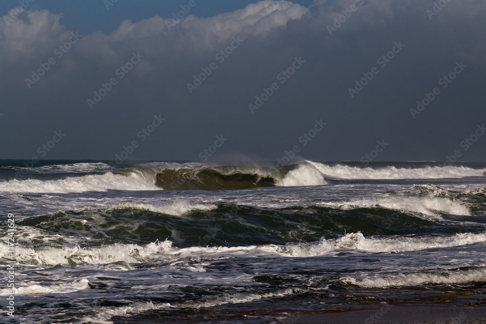 Rough sea on a stormy winter day in Nahariya Beach