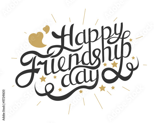 Happy Friendship Day Hand Drawing Vector Lettering design.