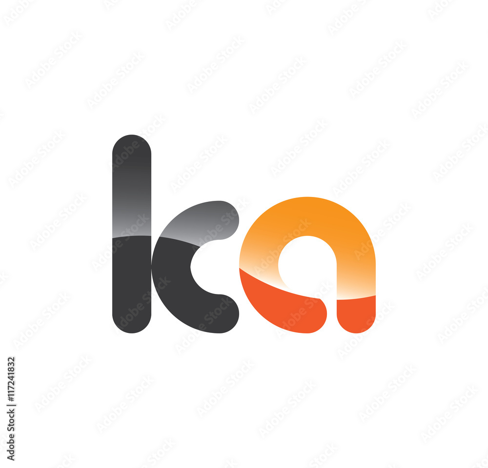 ka initial grey and orange with shine ka initial grey and orange with shine
