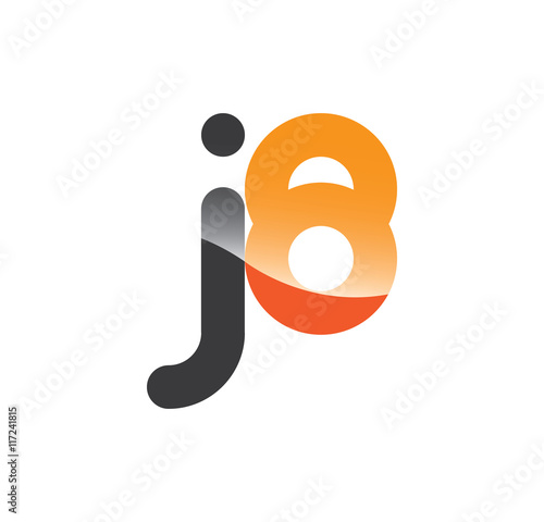 j8 initial grey and orange with shine