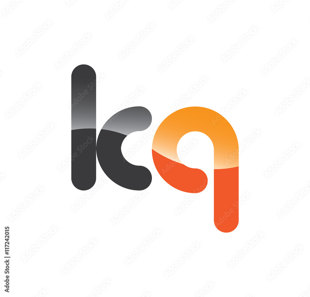 kq initial grey and orange with shine kq initial grey and orange with shine