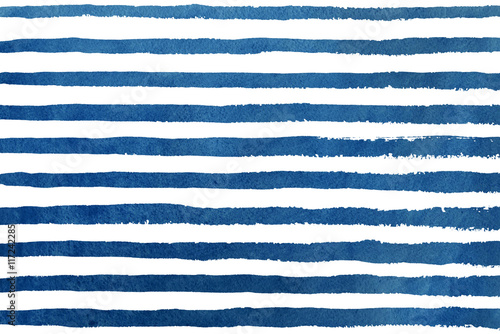 Watercolor dark blue stripe grunge pattern.