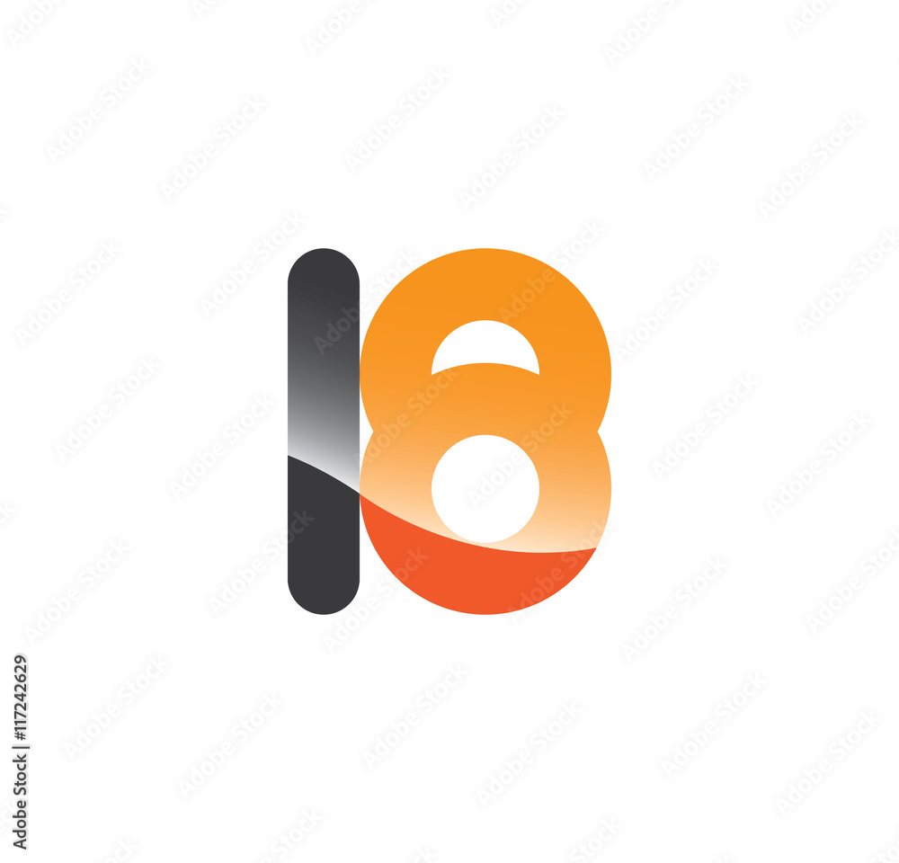 l8 initial grey and orange with shine l8 initial grey and orange with shine