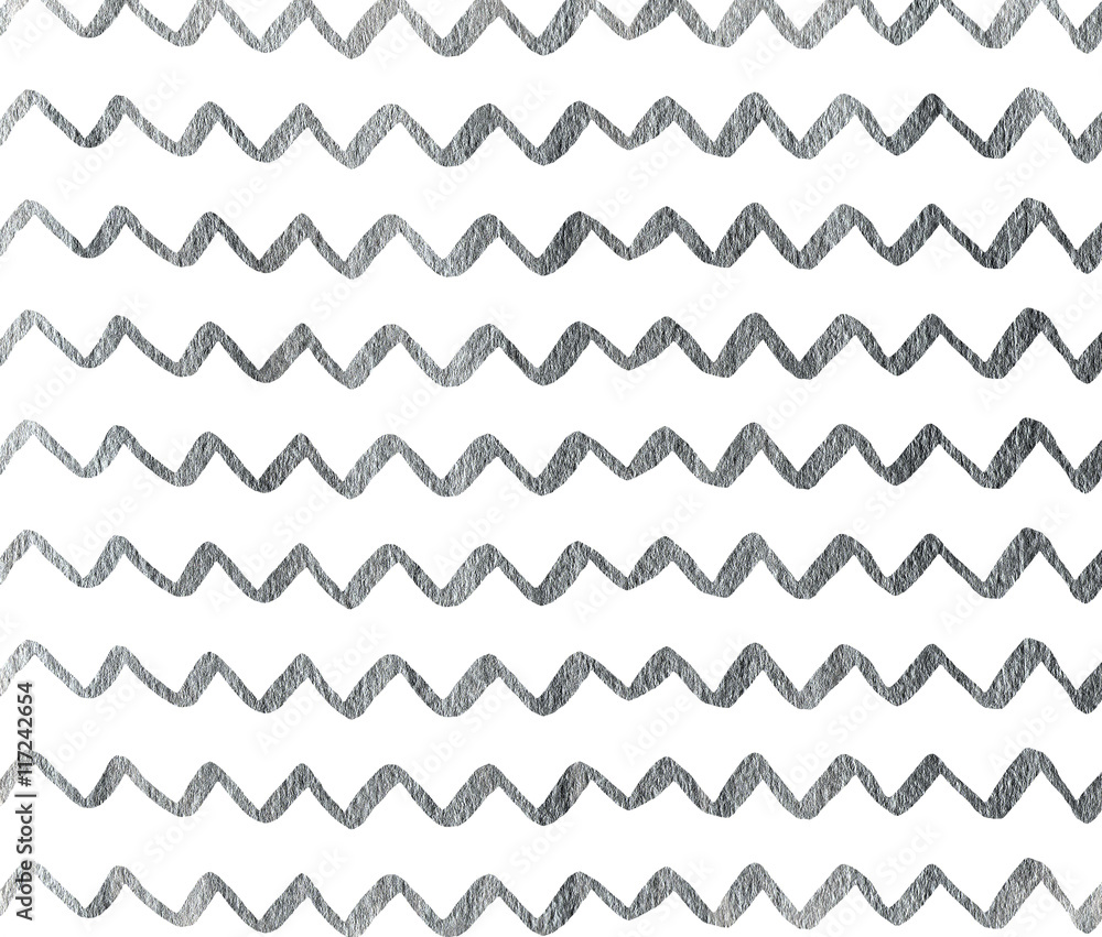 Silver hand drawn stripes background, chevron. Silver hand drawn stripes background, chevron.