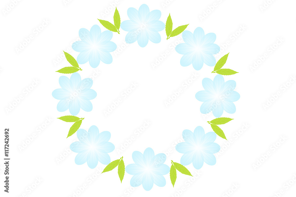 Flowers frame. Circular floral wreaths for your text.