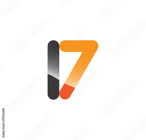 l7 initial grey and orange with shine