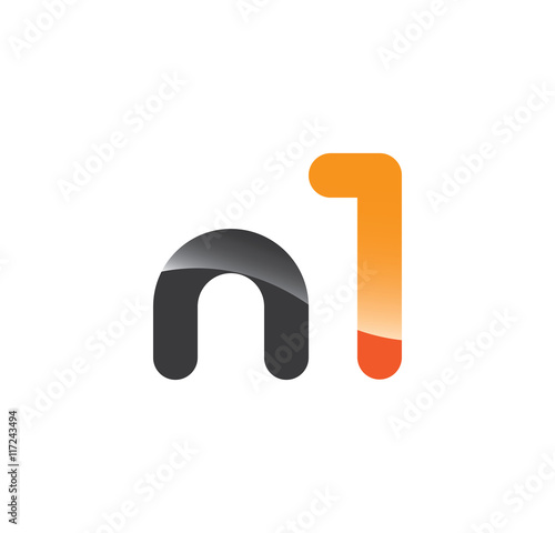 n1 initial grey and orange with shine photo