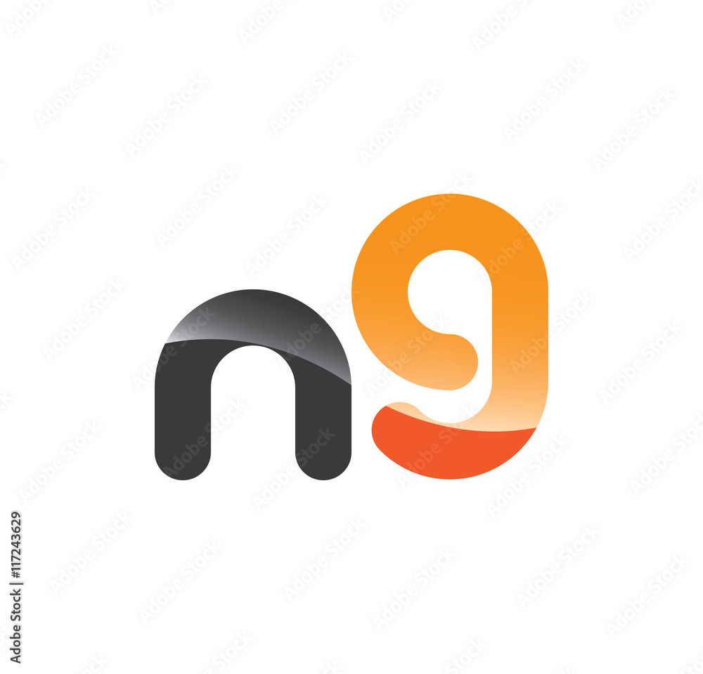 n9 initial grey and orange with shine n9 initial grey and orange with shine